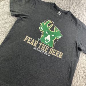 Milwaukee Bucks Shirt Mens Small Black Green White Fear The Deer Wisconsin NBA